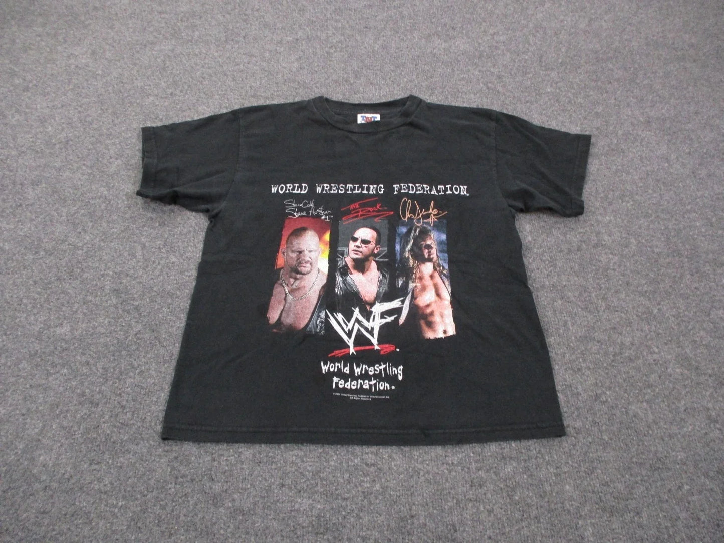 Vintage World Wrestling Federation T Shirt Mens S Black Graphic Y2K Rock WWF Unisex T-shirt, Sweatshirt, Hoodie, Long Sleeve Tee - T-Shirt, Sweatshirt, Hoodie