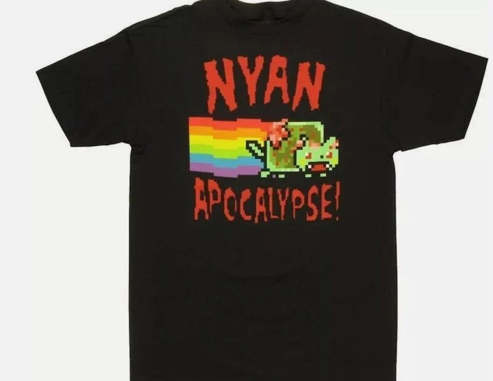 Nyan Cat Apocalypse T-Shirt Funny Meme Retro Graphic  Black Shirt S-3XL Q3123 Unisex T-shirt, Sweatshirt, Hoodie, Long Sleeve Tee - T-Shirt, Sweatshirt, Hoodie