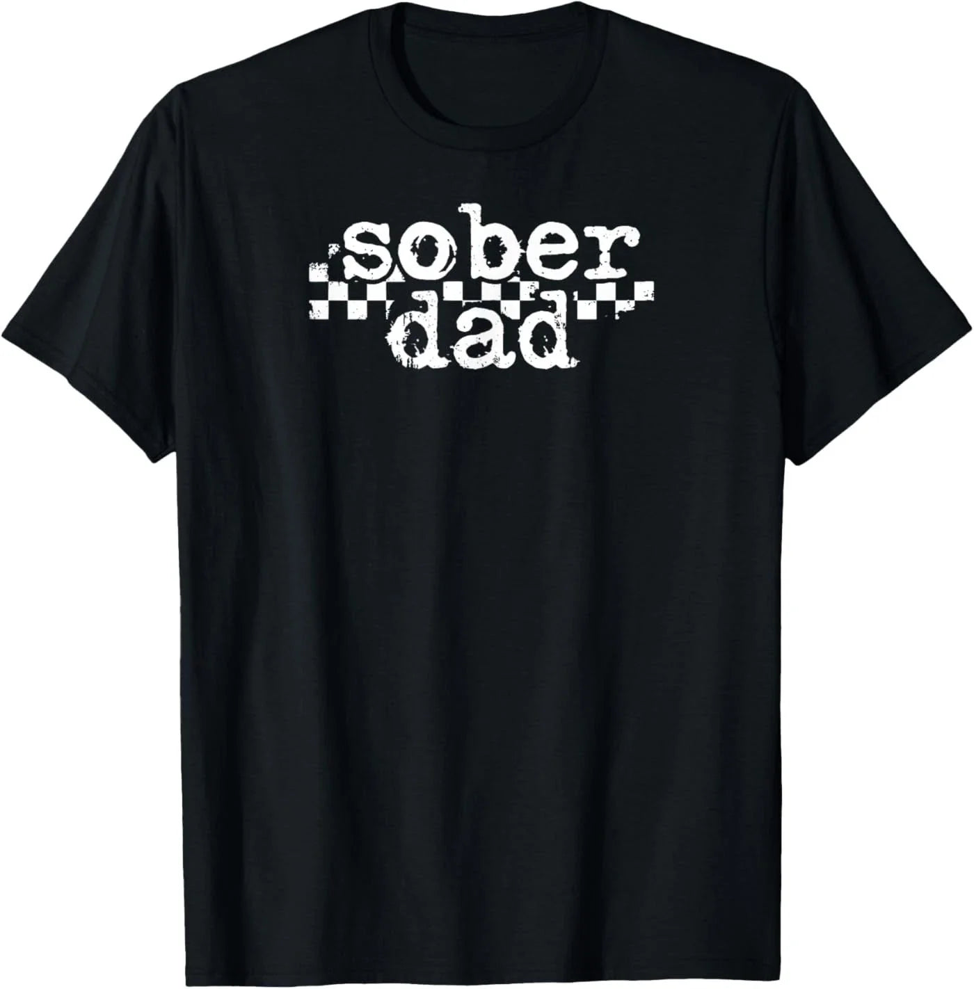Sober Dad Cool Minimalist Distressed Checkerboard T-Shirt Unisex T-shirt, Sweatshirt, Hoodie, Long Sleeve Tee - T-Shirt, Sweatshirt, Hoodie