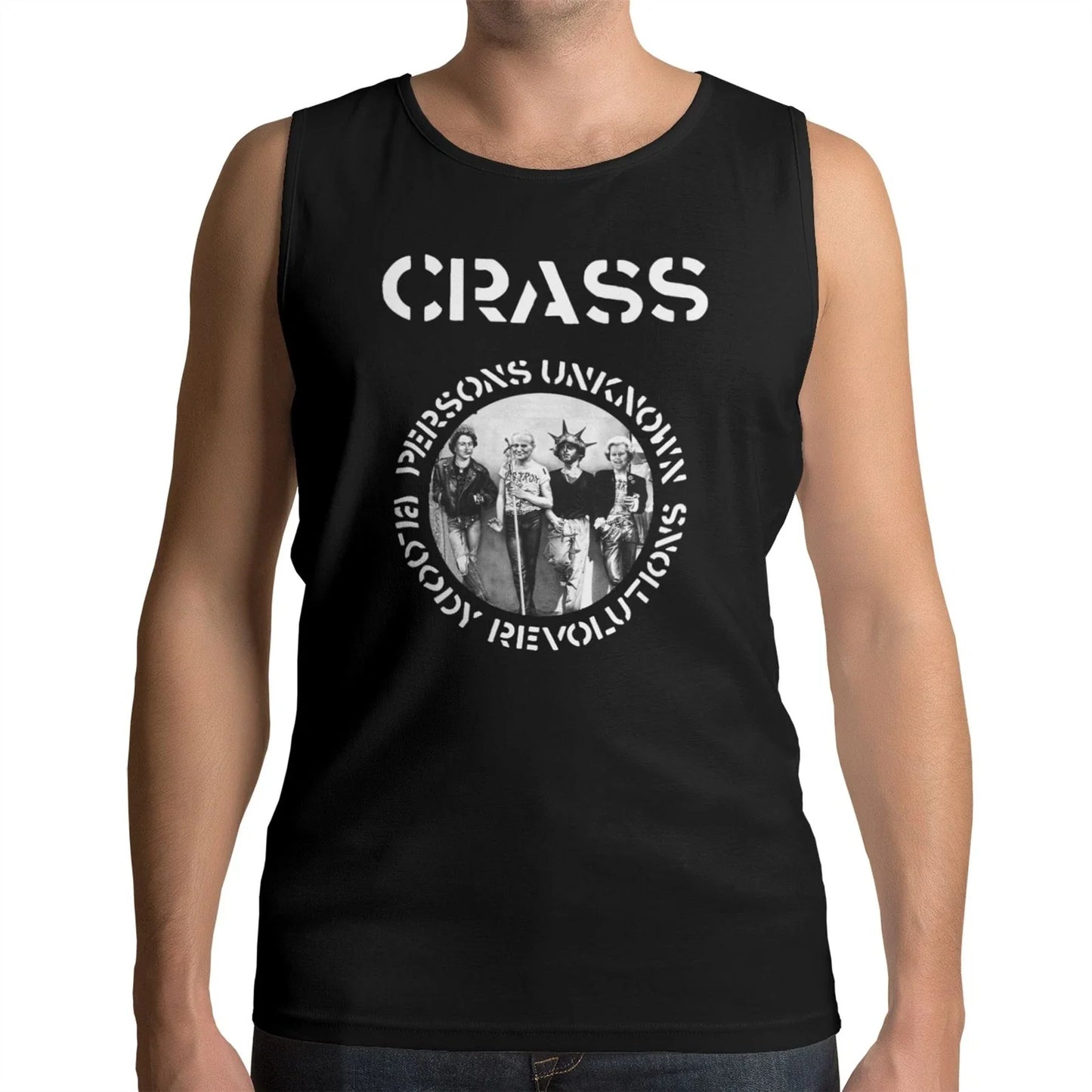 Crass Bloody Revolutions Men's Vest Top -  Hardcore Punk Anarchist Unisex T-shirt, Sweatshirt, Hoodie, Long Sleeve Tee - T-Shirt, Sweatshirt, Hoodie
