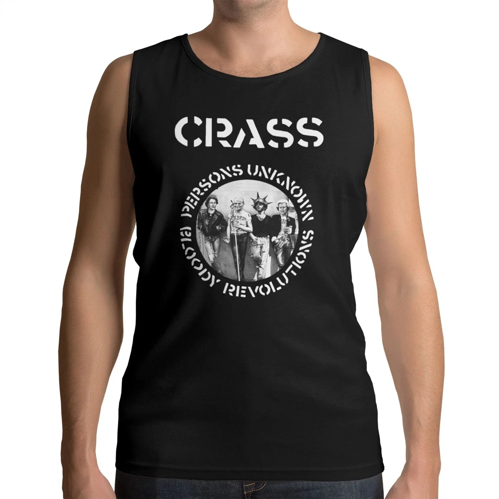 Crass Bloody Revolutions Men's Vest Top -  Hardcore Punk Anarchist Unisex T-shirt, Sweatshirt, Hoodie, Long Sleeve Tee - T-Shirt, Sweatshirt, Hoodie