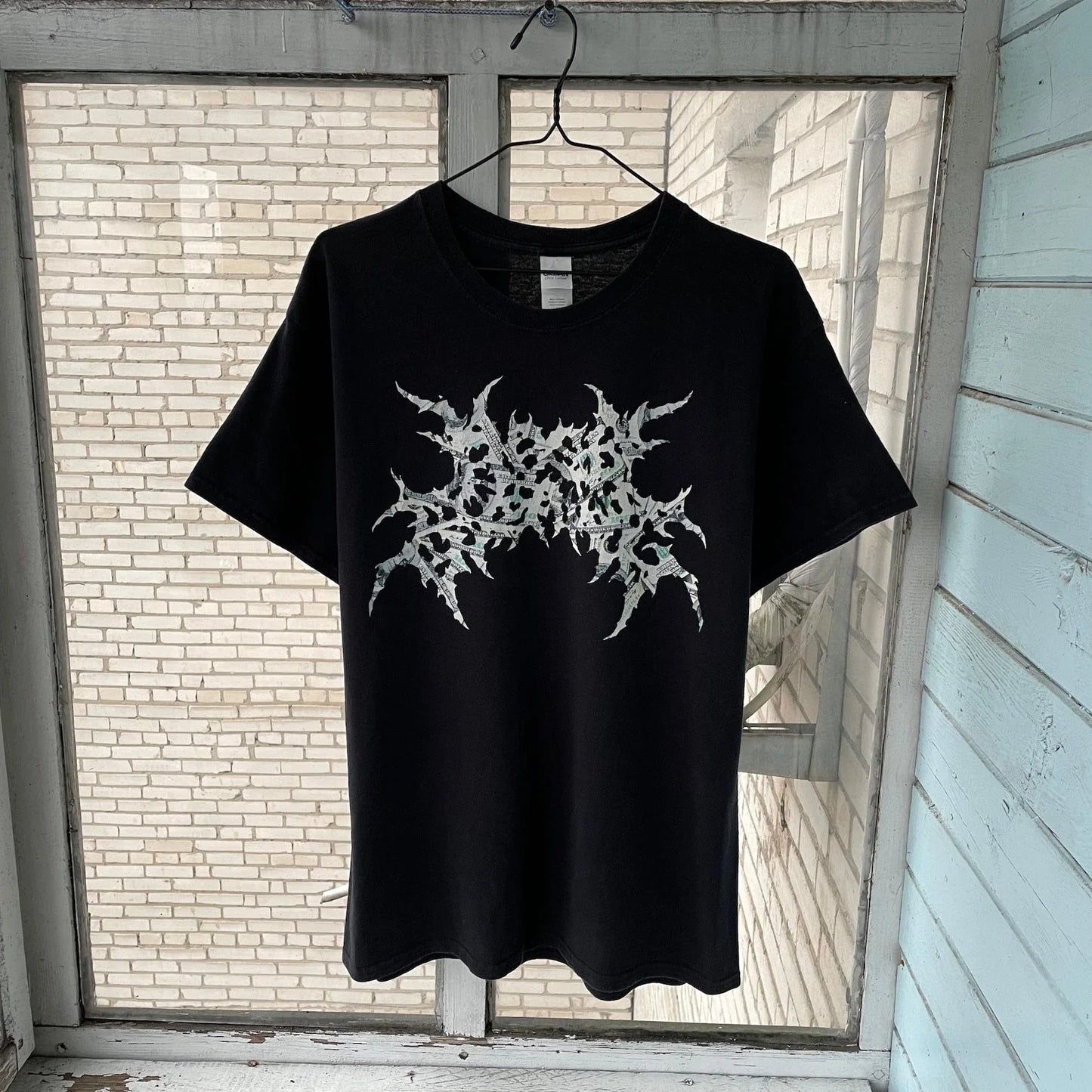 y2k grunge black t shirt vintage sz L streetwear drill punk altbone skeleton Unisex T-shirt, Sweatshirt, Hoodie, Long Sleeve Tee - T-Shirt, Sweatshirt, Hoodie