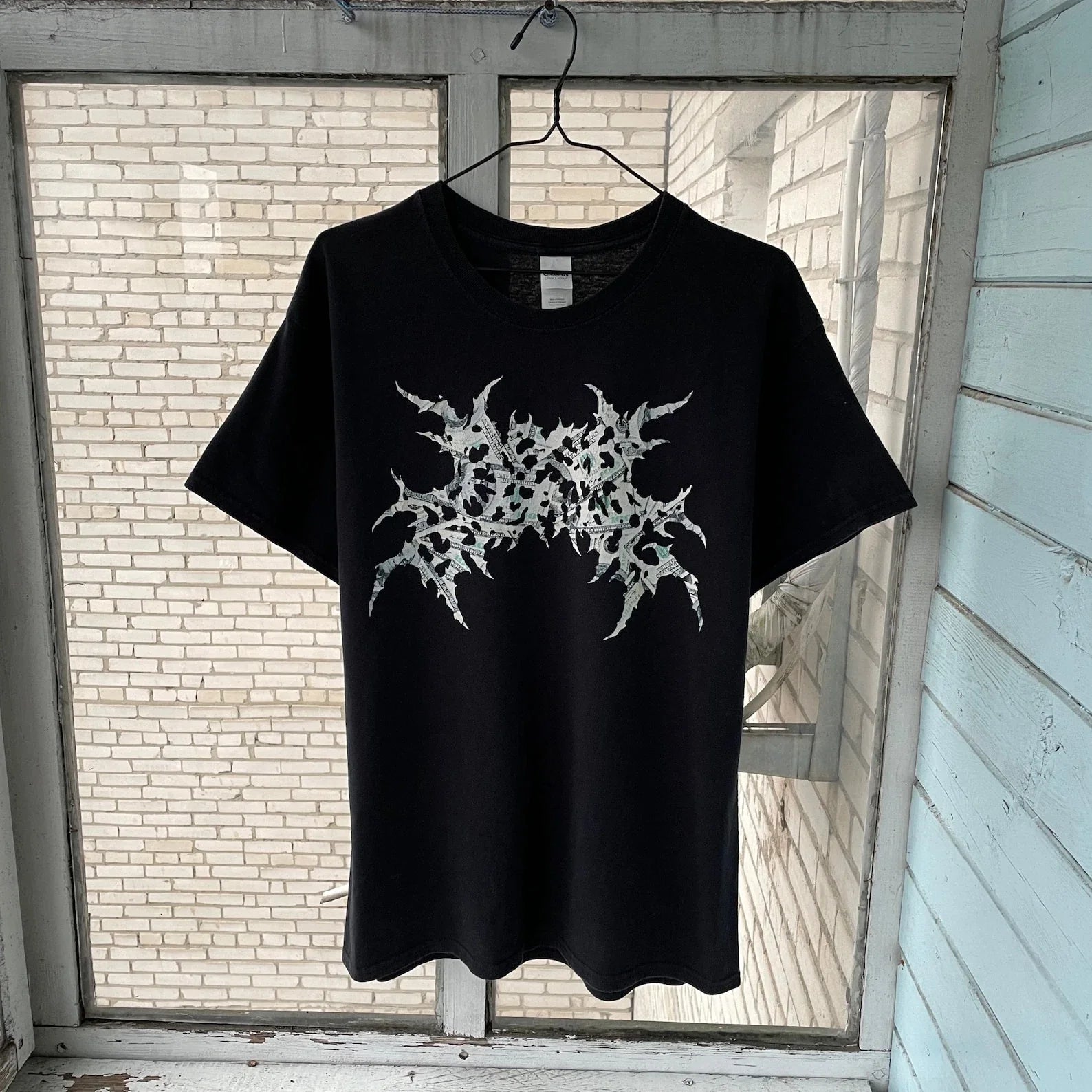 y2k grunge black t shirt vintage sz L streetwear drill punk altbone skeleton Unisex T-shirt, Sweatshirt, Hoodie, Long Sleeve Tee - T-Shirt, Sweatshirt, Hoodie