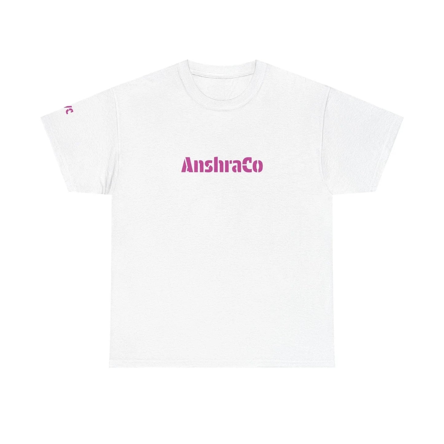 AnshraCo Logo Tee | Black T-Shirt, Pink Text - White Unisex T-shirt, Sweatshirt, Hoodie, Long Sleeve Tee - T-Shirt, Sweatshirt, Hoodie