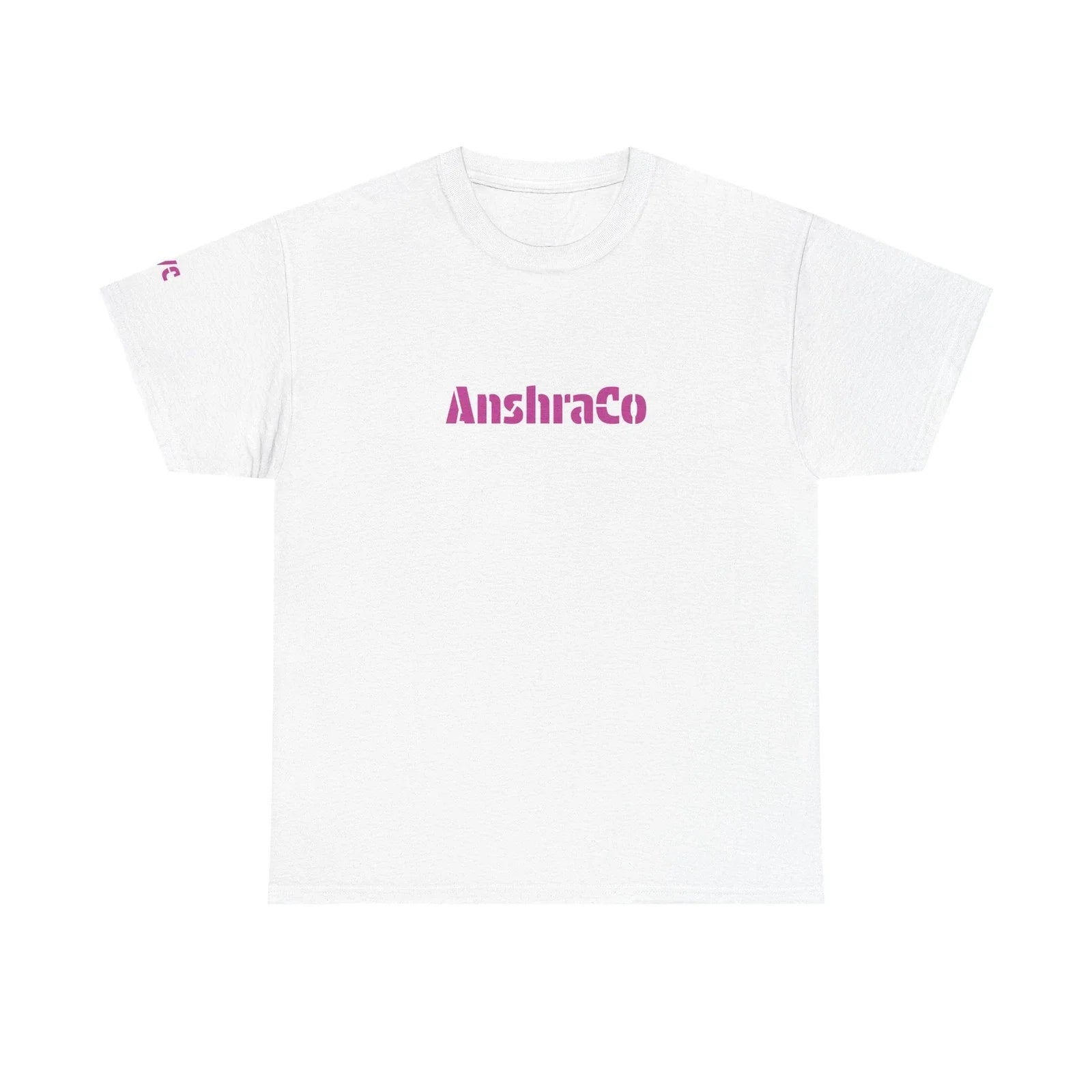 AnshraCo Logo Tee | Black T-Shirt, Pink Text - White Unisex T-shirt, Sweatshirt, Hoodie, Long Sleeve Tee - T-Shirt, Sweatshirt, Hoodie