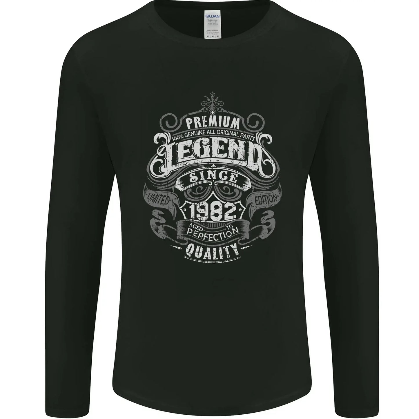 Premium Legend 44th Birthday 1982 Mens Long Sleeve T-Shirt Unisex T-shirt, Sweatshirt, Hoodie, Long Sleeve Tee - T-Shirt, Sweatshirt, Hoodie