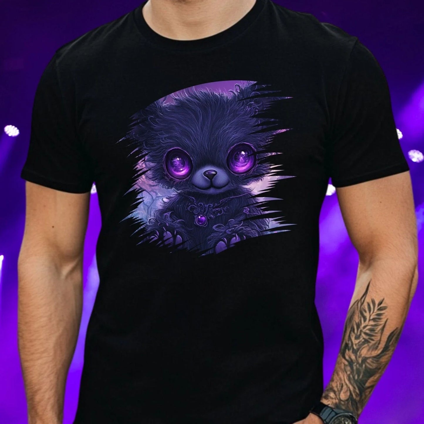 Mens Kawaii Gothic Teddy Bear Motif Cotton T-Shirt Size S to 5XL Unisex T-shirt, Sweatshirt, Hoodie, Long Sleeve Tee - T-Shirt, Sweatshirt, Hoodie