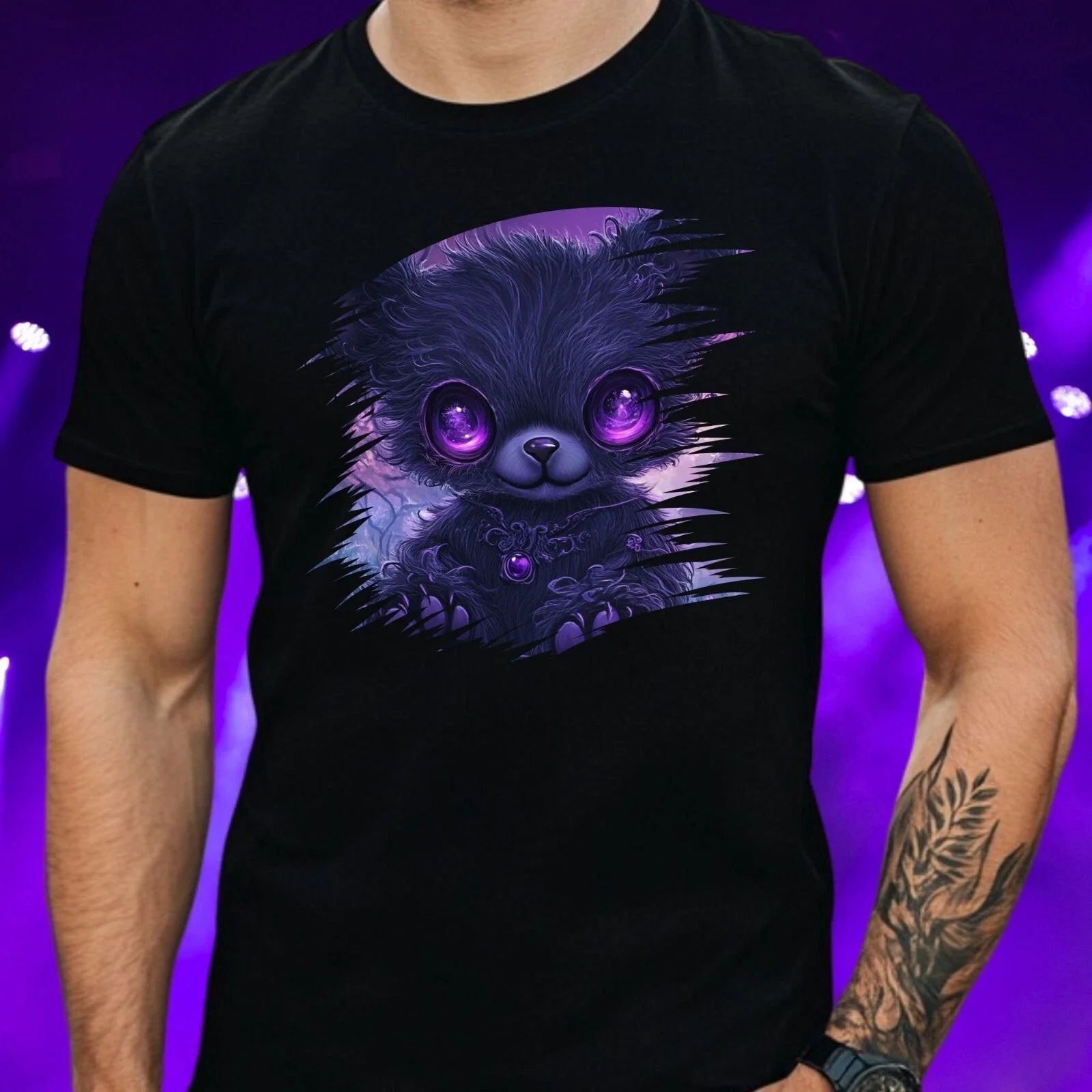 Mens Kawaii Gothic Teddy Bear Motif Cotton T-Shirt Size S to 5XL Unisex T-shirt, Sweatshirt, Hoodie, Long Sleeve Tee - T-Shirt, Sweatshirt, Hoodie
