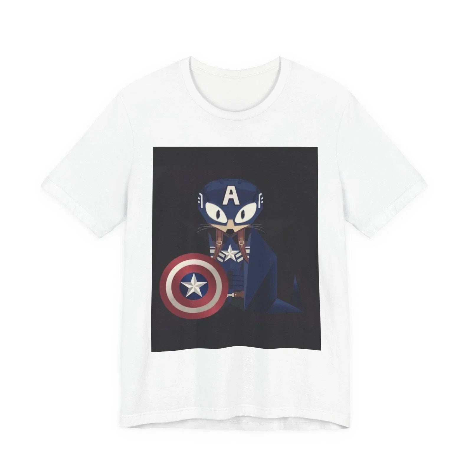 NFT Captain AmericaCat Shield Cat T-Shirt | Cute Superhero Illustration Unisex T-shirt, Sweatshirt, Hoodie, Long Sleeve Tee - T-Shirt, Sweatshirt, Hoodie