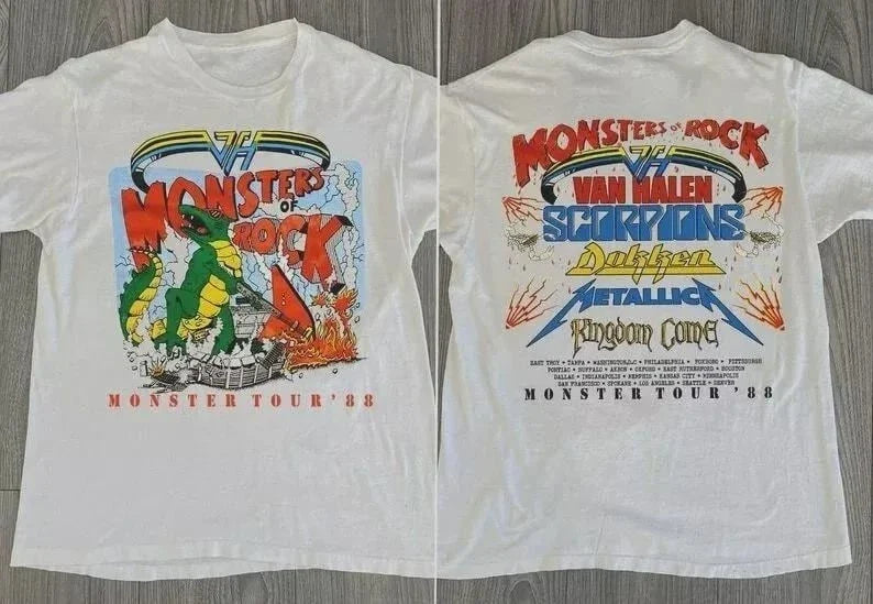 Vintage 80's Monster of Rock Tour Concert T-Shirt , Reprint Unisex T-shirt, Sweatshirt, Hoodie, Long Sleeve Tee - T-Shirt, Sweatshirt, Hoodie
