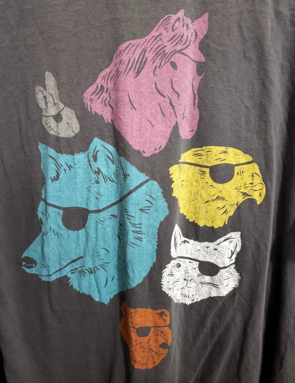 ANIMALS WITH EYEPATCHES! YES! Design by Laser Bread, Threadless Shirt, Guys 2XL Unisex T-shirt, Sweatshirt, Hoodie, Long Sleeve Tee - T-Shirt, Sweatshirt, Hoodie