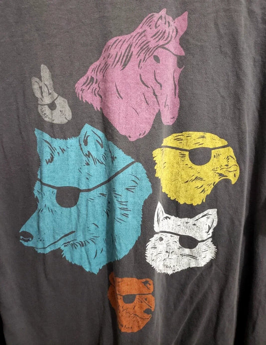 ANIMALS WITH EYEPATCHES! YES! Design by Laser Bread, Threadless Shirt, Guys 2XL Unisex T-shirt, Sweatshirt, Hoodie, Long Sleeve Tee - T-Shirt, Sweatshirt, Hoodie