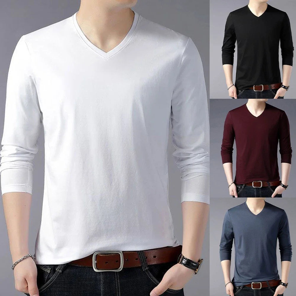 Daily Activities Long Sleeve V-neck Applicable For Men Holiday And Party Usage Unisex T-shirt, Sweatshirt, Hoodie, Long Sleeve Tee - T-Shirt, Sweatshirt, Hoodie