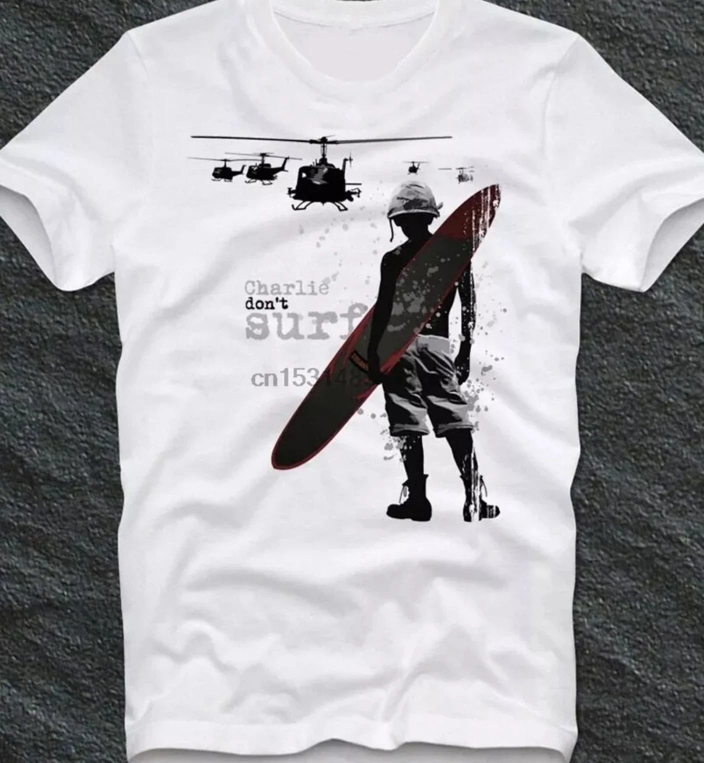 Charlie Don_t Surf Apocalypse Now Men_s White T-Shirt Size S-5XL Unisex T-shirt, Sweatshirt, Hoodie, Long Sleeve Tee - T-Shirt, Sweatshirt, Hoodie