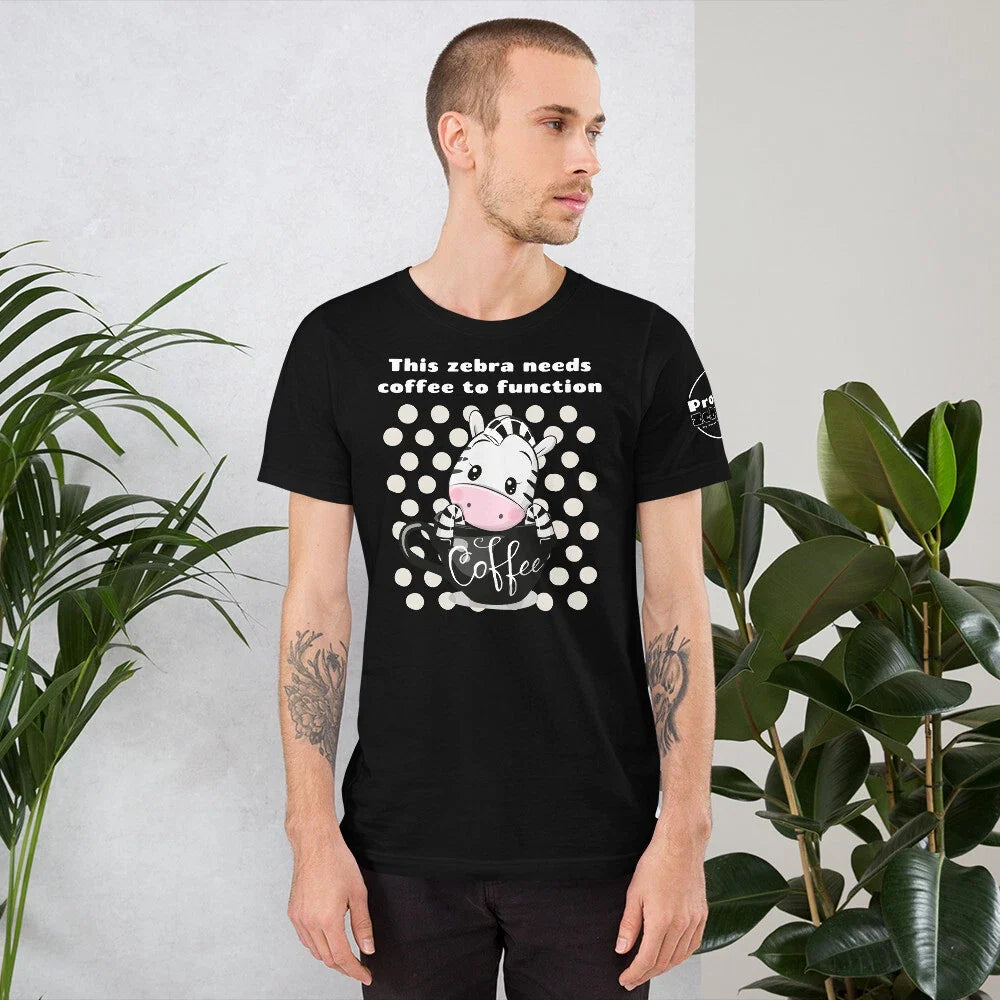 EDS This Zebra Needs Coffee (Black) - Adult & Kids T-Shirts, Sweatshirts & Hoodies apparel design preview 1