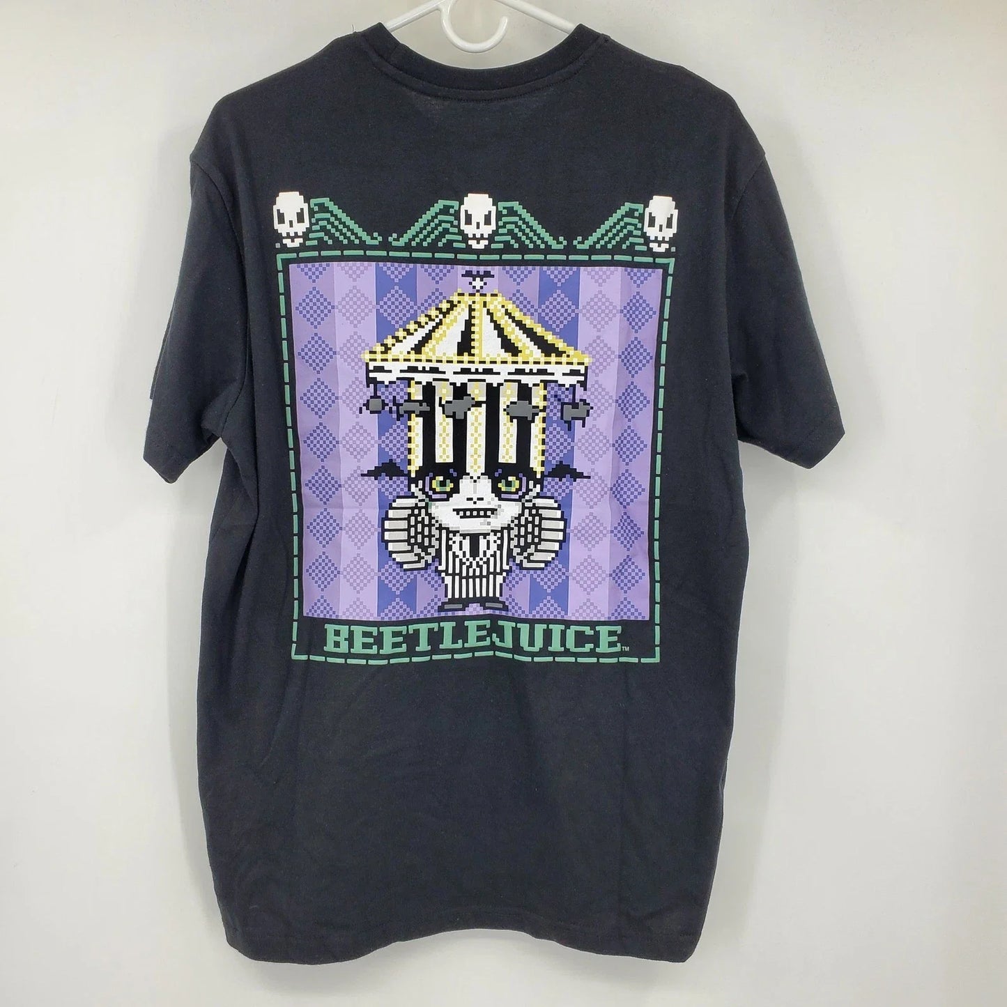 BoxLunch Beetlejuice Pixel Art Carousel Hat Black T-Shirt Mens XL Graphic Tee Unisex T-shirt, Sweatshirt, Hoodie, Long Sleeve Tee - T-Shirt, Sweatshirt, Hoodie