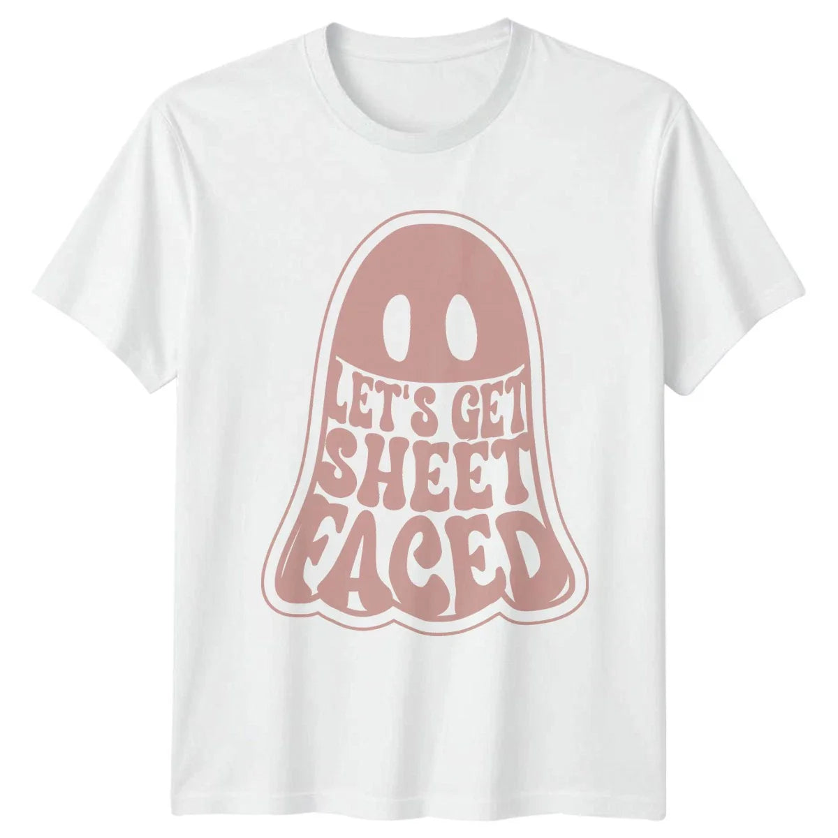 Lets Get Sheet Faced T-Shirt Funny Halloween Puns Halloween Gift For Him Unisex T-shirt, Sweatshirt, Hoodie, Long Sleeve Tee - T-Shirt, Sweatshirt, Hoodie