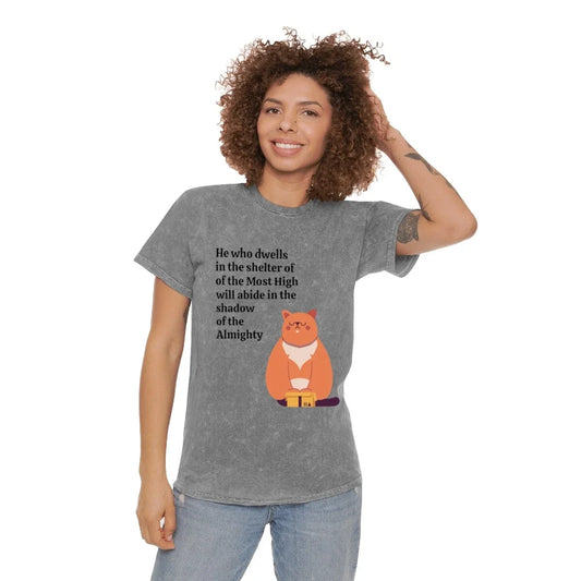 Aesthetic Christian Shelter of the Most High Bible Verse Mineral Wash T-Shirt Unisex T-shirt, Sweatshirt, Hoodie, Long Sleeve Tee - T-Shirt, Sweatshirt, Hoodie