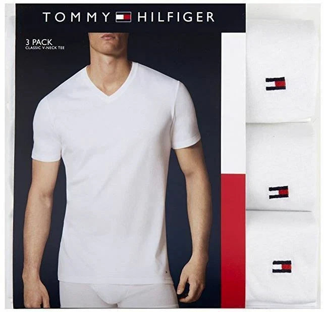 Tommy Hilfiger NEW 3 Pack Men's Sz S White Classic V-Neck T-shirts Unisex T-shirt, Sweatshirt, Hoodie, Long Sleeve Tee - T-Shirt, Sweatshirt, Hoodie