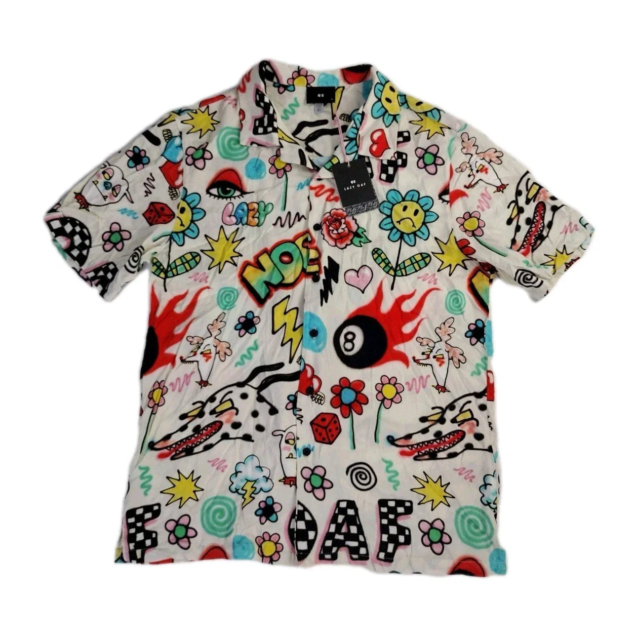 Lazy Oaf "Who Are We" Bowling Camp Hawaiian Shirt Men's Size Medium NWT Unisex T-shirt, Sweatshirt, Hoodie, Long Sleeve Tee - T-Shirt, Sweatshirt, Hoodie