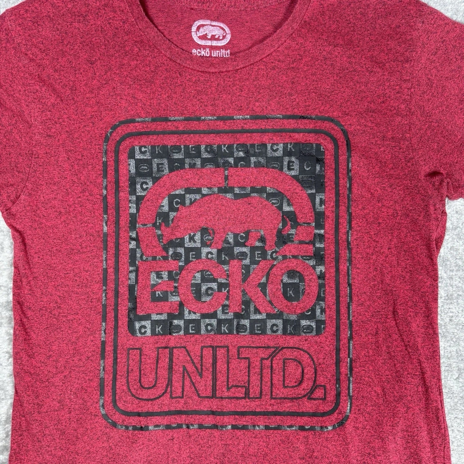 Ecko Unltd T-Shirt Mens Large Red Logo Short Sleeve Crew Neck Y2K Unisex T-shirt, Sweatshirt, Hoodie, Long Sleeve Tee - T-Shirt, Sweatshirt, Hoodie