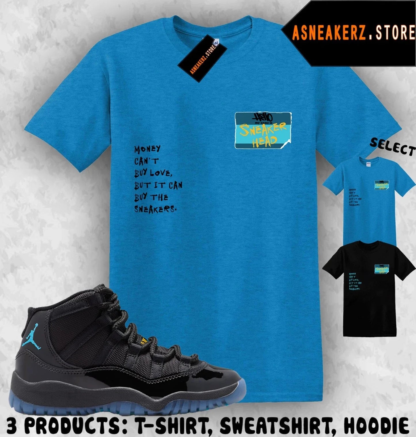 Tee Shirt Matching AJ 11 Gamma Blue 2025 Match Sneaker Sneakerhead Badge T-Shirt Unisex T-shirt, Sweatshirt, Hoodie, Long Sleeve Tee - T-Shirt, Sweatshirt, Hoodie