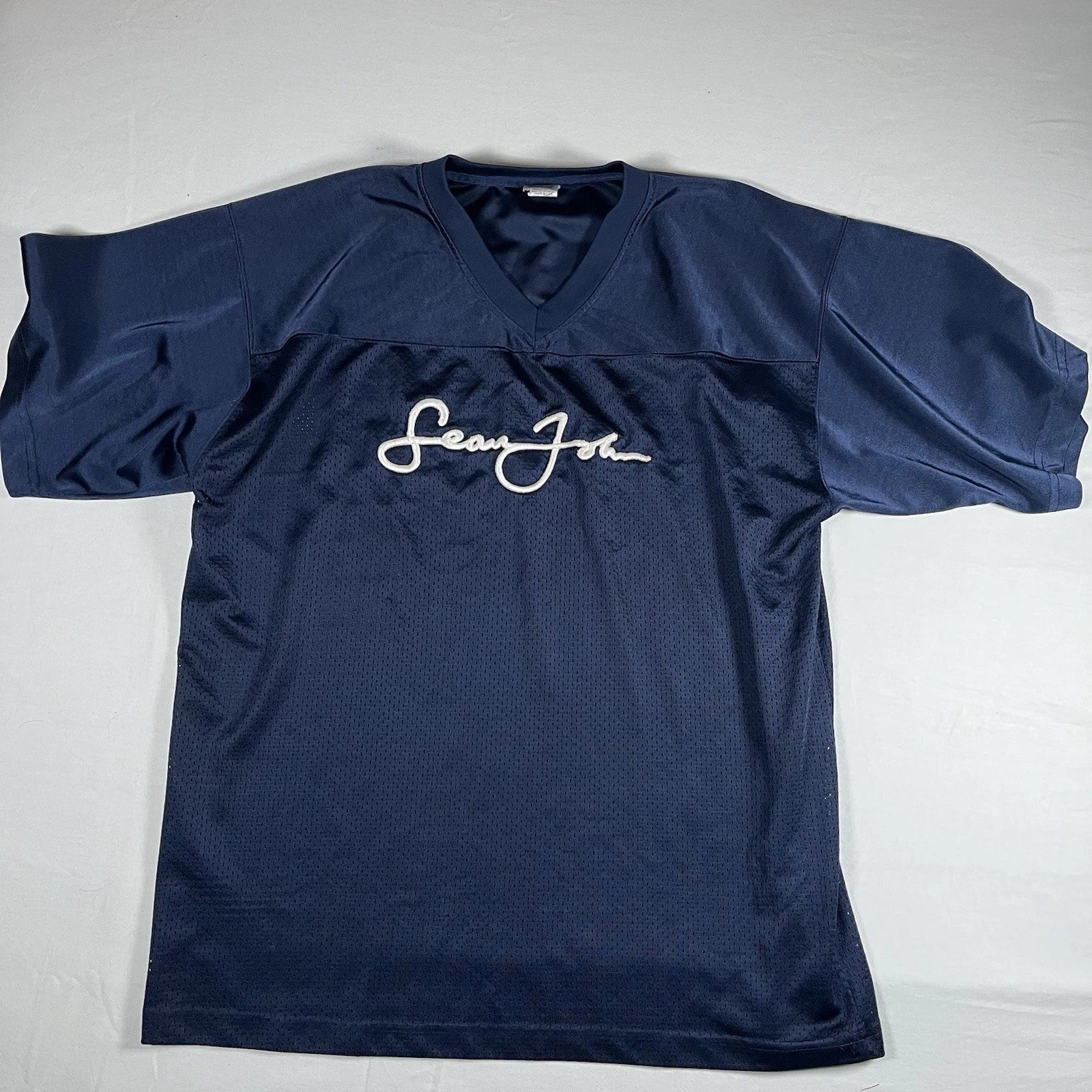 SEAN JOHN FOOT BALL SHIRT Y2K STYLE MADE IN USA X-LARGE VINTAGE BLUE JERSEY Unisex T-shirt, Sweatshirt, Hoodie, Long Sleeve Tee - T-Shirt, Sweatshirt, Hoodie