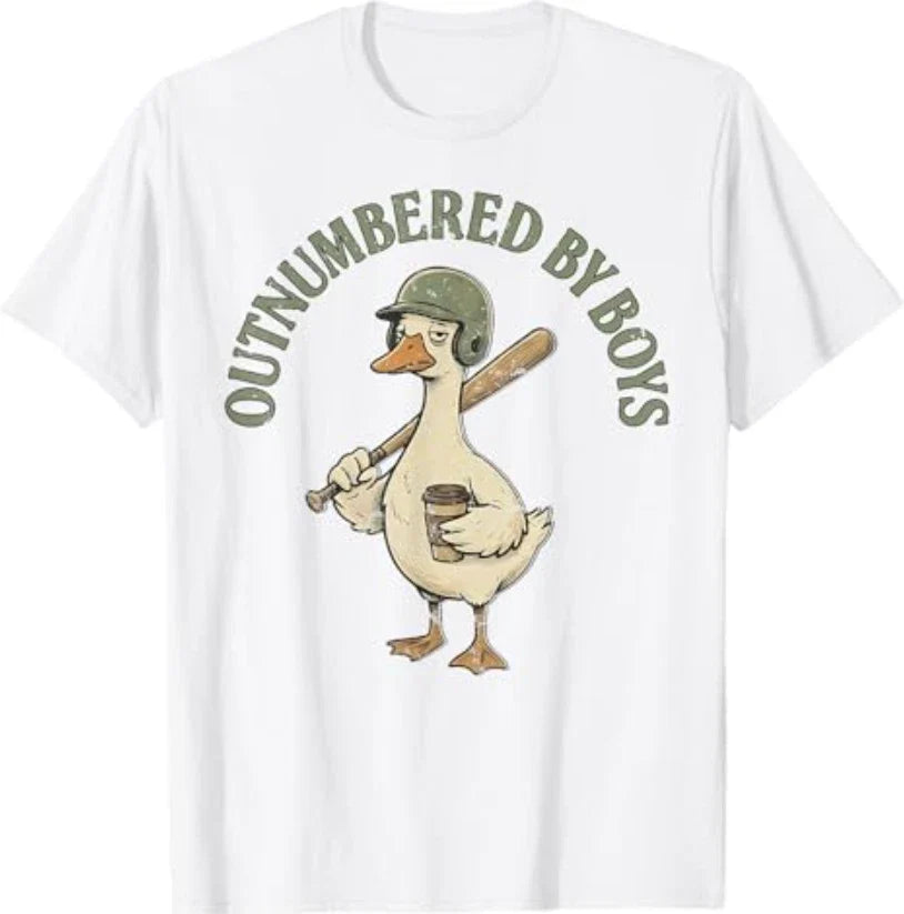 Outnumbered By Boys Funny Mom Goose Family Life T-Shirt Unisex T-shirt, Sweatshirt, Hoodie, Long Sleeve Tee - T-Shirt, Sweatshirt, Hoodie