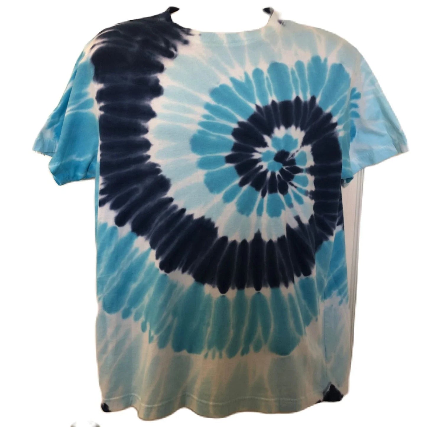 Blue Tie Dyed T-Shirt Men's Unisex Original Use Size Medium Retro Hippie Look Unisex T-shirt, Sweatshirt, Hoodie, Long Sleeve Tee - T-Shirt, Sweatshirt, Hoodie