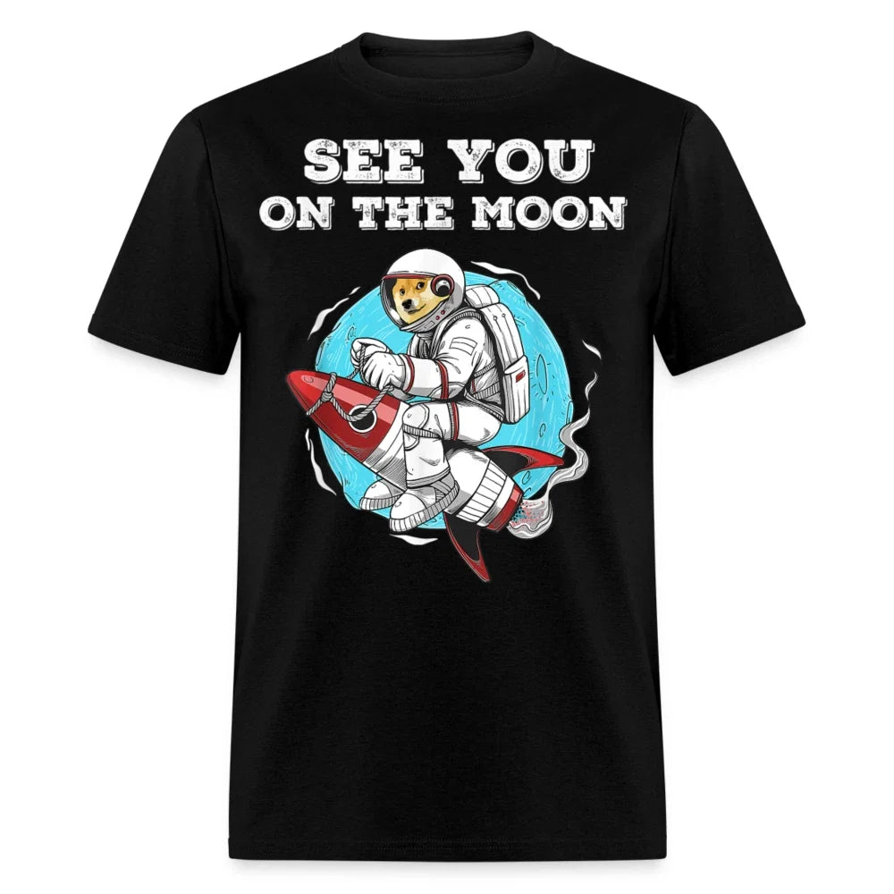 Dogecoin See you on the Moon shirt HODL Rocket Crypto Meme T-Shirt Size S-6XL Unisex T-shirt, Sweatshirt, Hoodie, Long Sleeve Tee - T-Shirt, Sweatshirt, Hoodie