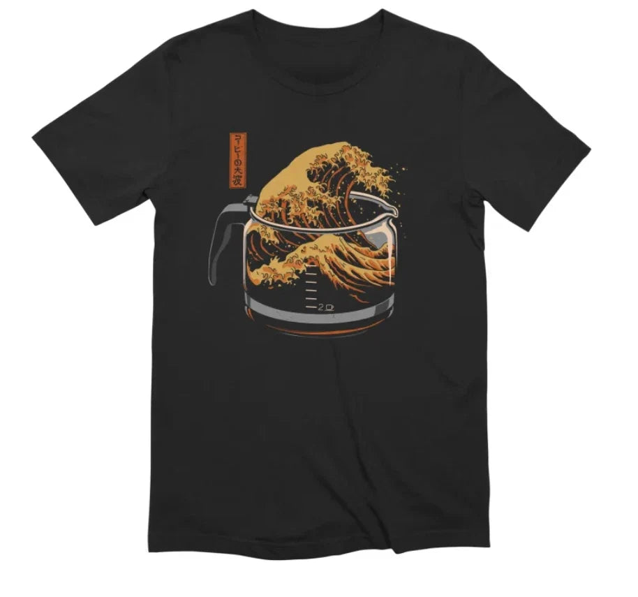 The Great Wave of Coffee T-Shirt Unisex S-5XL Unisex T-shirt, Sweatshirt, Hoodie, Long Sleeve Tee - T-Shirt, Sweatshirt, Hoodie