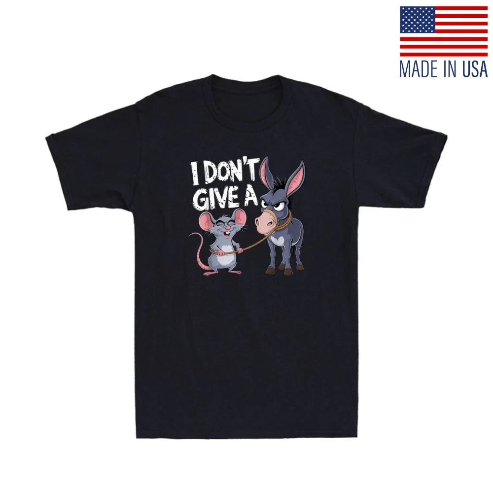 I Dont Give A Rats Ass Mouse & Donkey Funny Animal Sarcastic Quote Men's T-Shirt Unisex T-shirt, Sweatshirt, Hoodie, Long Sleeve Tee - T-Shirt, Sweatshirt, Hoodie