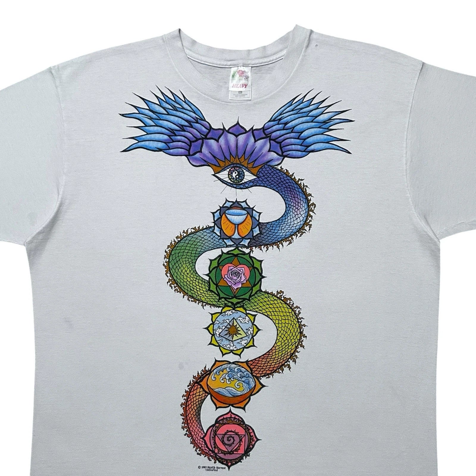 Vtg 90s Chakra Art T-Shirt Sz XL Hippie Grateful Dead Spiritual Abstract Fractal Unisex T-shirt, Sweatshirt, Hoodie, Long Sleeve Tee - T-Shirt, Sweatshirt, Hoodie