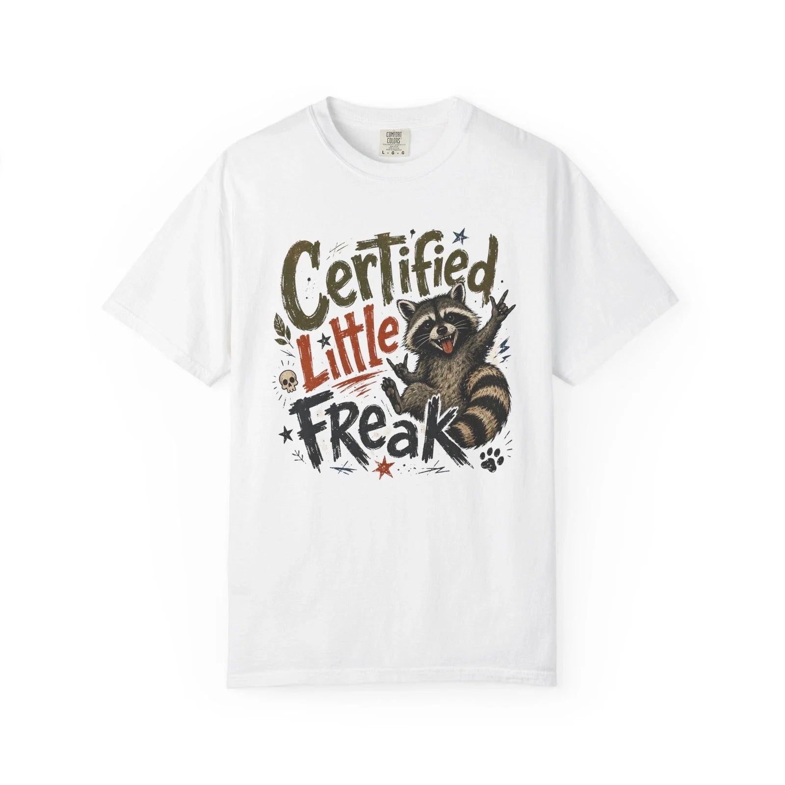 Certified Little Freak Raccoon T-shirt | Cute Vintage Illustration Unisex T-shirt, Sweatshirt, Hoodie, Long Sleeve Tee - T-Shirt, Sweatshirt, Hoodie