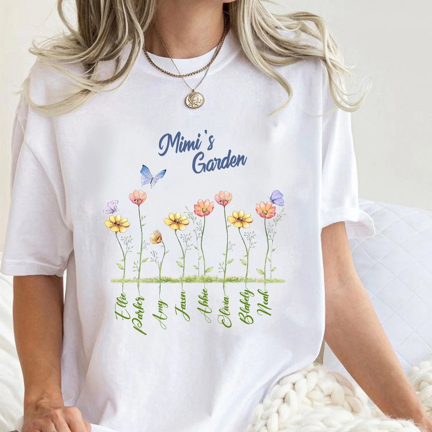 Grandma's Garden Floral T-shirt, Custom Grandkids Flowers, Mother's Day Gift Unisex T-shirt, Sweatshirt, Hoodie, Long Sleeve Tee - T-Shirt, Sweatshirt, Hoodie