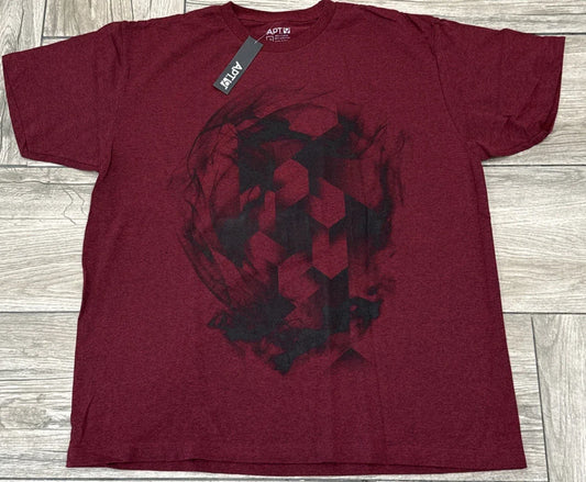 Apt 9 Mens XL Maroon Abstract Soccer  Ball T-Shirt Geometric Graphic Tee  2017 Unisex T-shirt, Sweatshirt, Hoodie, Long Sleeve Tee - T-Shirt, Sweatshirt, Hoodie