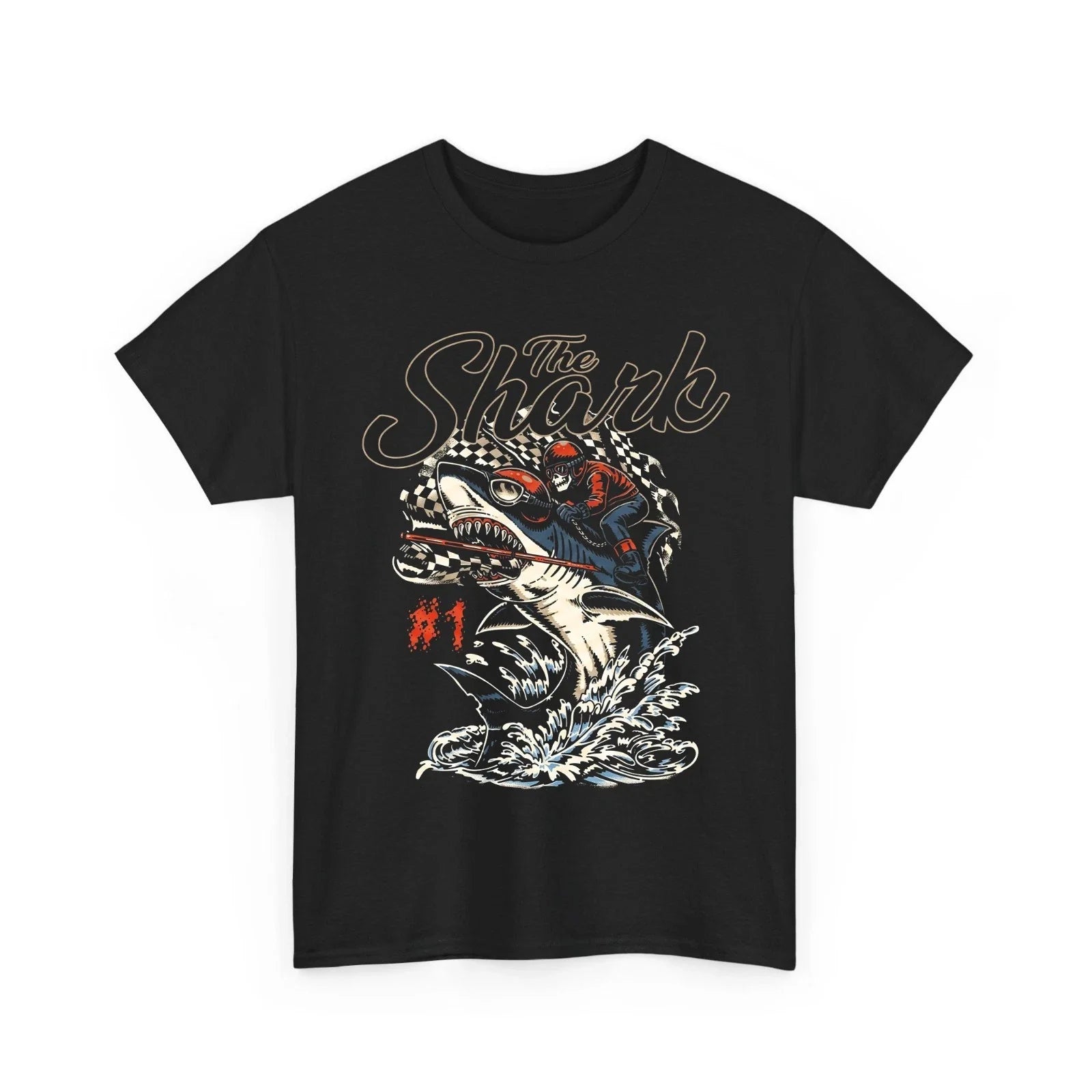Cool Shark Biker Vintage Style T-Shirt Unisex T-shirt, Sweatshirt, Hoodie, Long Sleeve Tee - T-Shirt, Sweatshirt, Hoodie