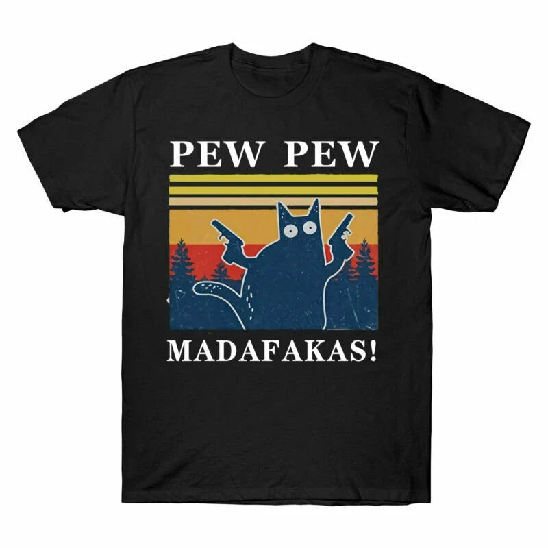 Madafakas Pew Men's Vintage Cat Lover Cat Pew Shirt T Tee New Funny Sleeve Short Unisex T-shirt, Sweatshirt, Hoodie, Long Sleeve Tee - T-Shirt, Sweatshirt, Hoodie