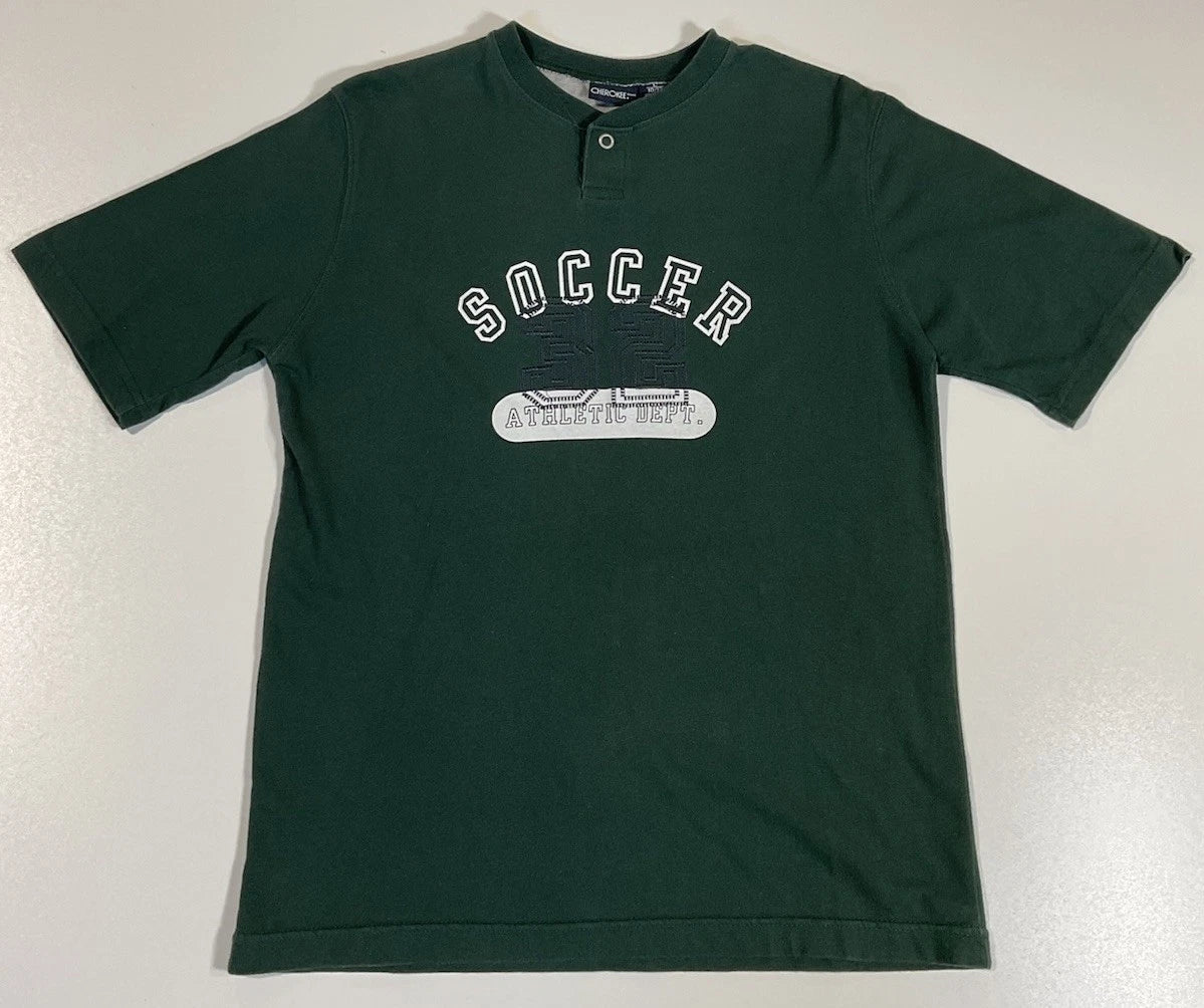 Vintage Cherokee Soccer T Shirt Blue Sz M Varsity Sports Y2K Unisex T-shirt, Sweatshirt, Hoodie, Long Sleeve Tee - T-Shirt, Sweatshirt, Hoodie