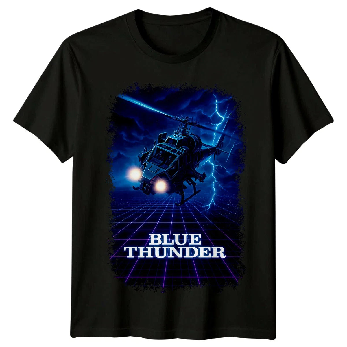 Blue Thunder (1983) Movie Poster Inspired T-Shirt Retro 80s Tee Unisex T-shirt, Sweatshirt, Hoodie, Long Sleeve Tee - T-Shirt, Sweatshirt, Hoodie
