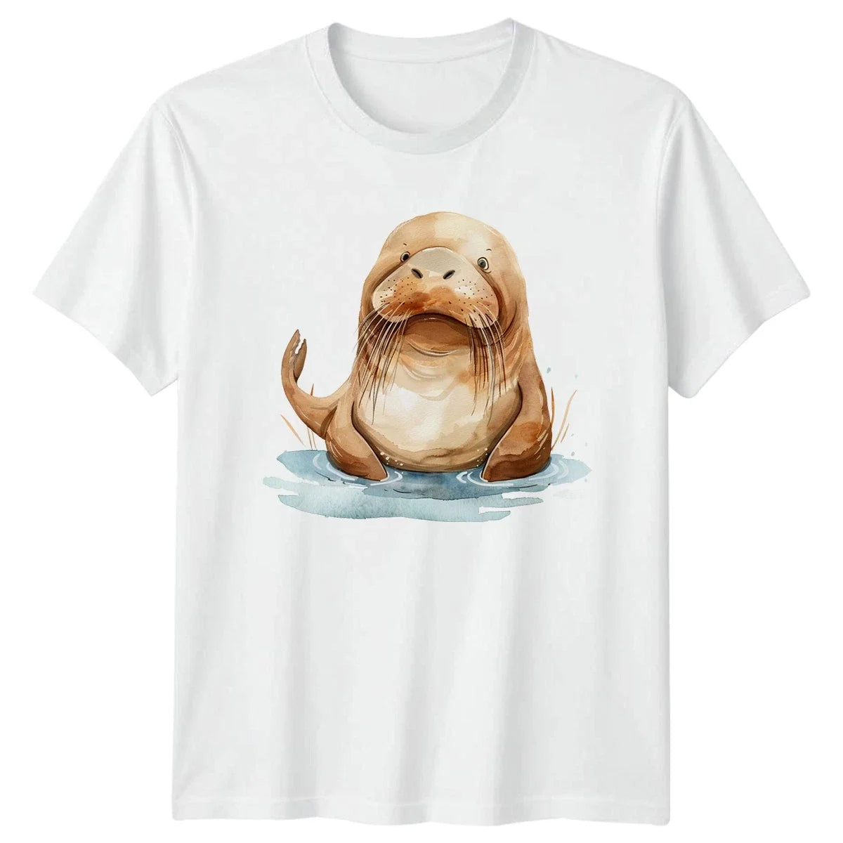 Cute Manatee Watercolor T-Shirt Ocean Animal Birthday Gift For Him And Her Unisex T-shirt, Sweatshirt, Hoodie, Long Sleeve Tee - T-Shirt, Sweatshirt, Hoodie