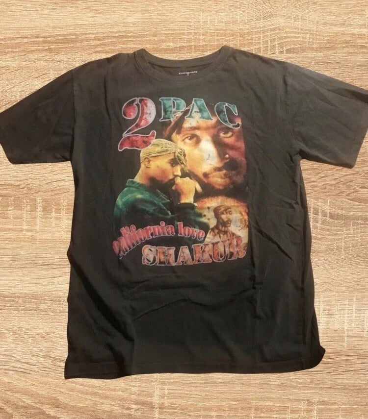 Rare Vintage Tupac Shakur Casual T Shirt L No Label Casual Street Style Unisex T-shirt, Sweatshirt, Hoodie, Long Sleeve Tee - T-Shirt, Sweatshirt, Hoodie