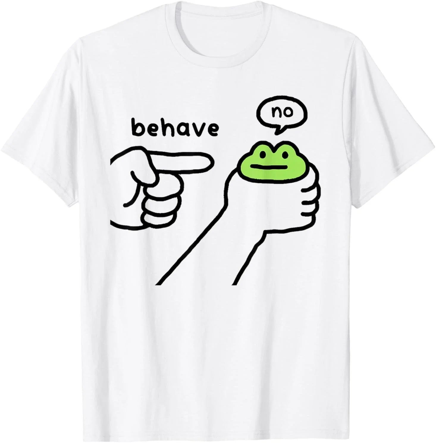 Dishonest Frog Funny Frog Meme Behave No Cartoon Design T-Shirt Unisex T-shirt, Sweatshirt, Hoodie, Long Sleeve Tee - T-Shirt, Sweatshirt, Hoodie