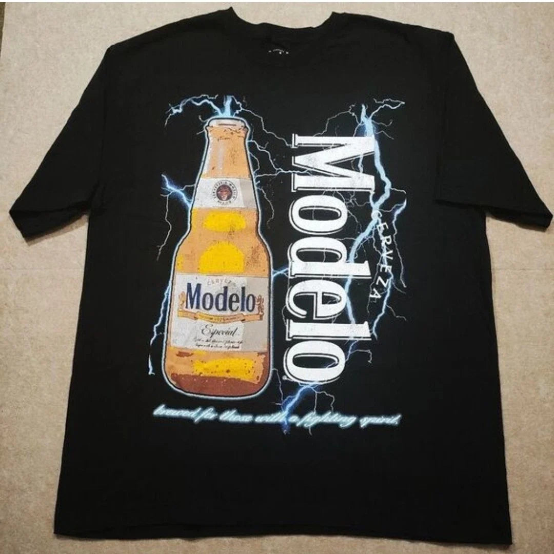 Modelo Cerveza Beer Logo Graphic Print Black Crew - Adult & Kids T-Shirts, Sweatshirts & Hoodies apparel design preview 1