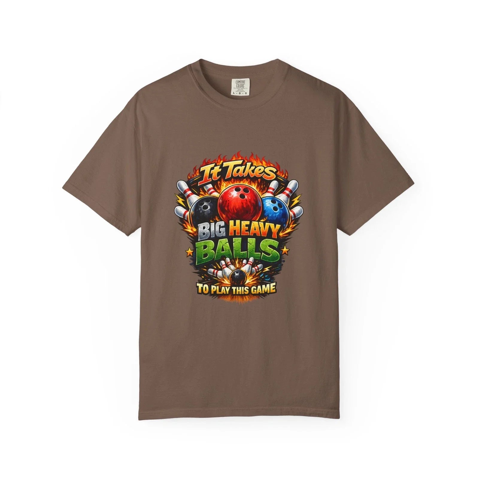 It Takes Big Heavy Balls To Play This Game T-shirt | Bowling Graphic Tee Unisex T-shirt, Sweatshirt, Hoodie, Long Sleeve Tee - T-Shirt, Sweatshirt, Hoodie