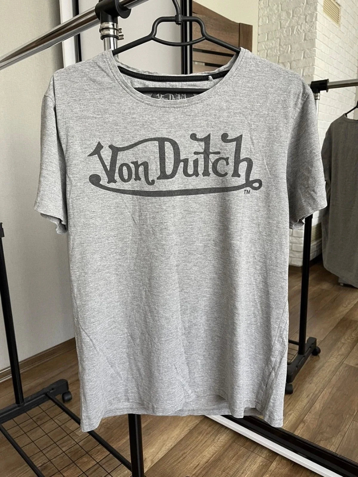 Von Dutch Big Logo T-Shirt Size Xl Gray Y2K Unisex T-shirt, Sweatshirt, Hoodie, Long Sleeve Tee - T-Shirt, Sweatshirt, Hoodie
