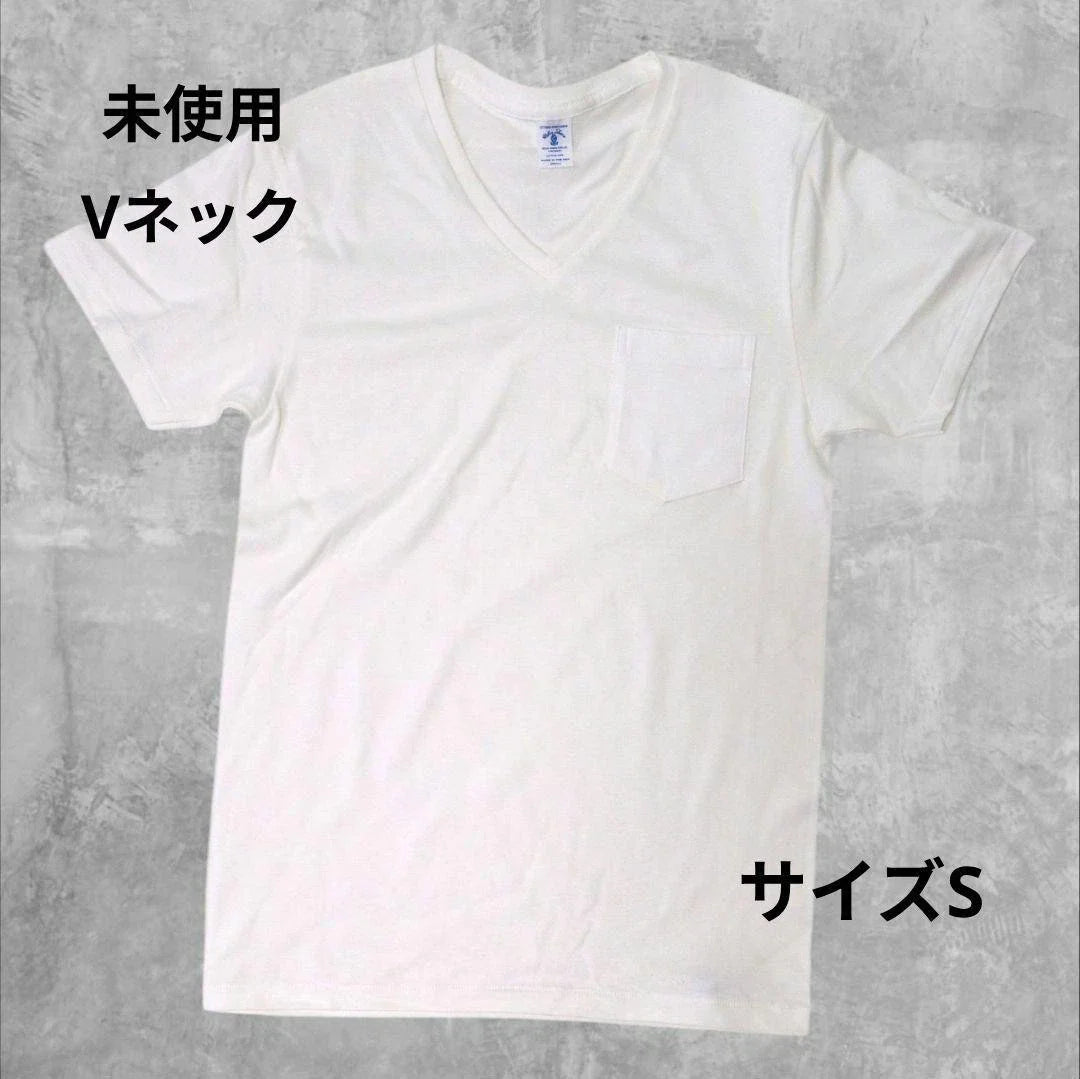 Velva Sheen White V-Neck T-Shirt with Pocket Size S - Unused Unisex T-shirt, Sweatshirt, Hoodie, Long Sleeve Tee - T-Shirt, Sweatshirt, Hoodie