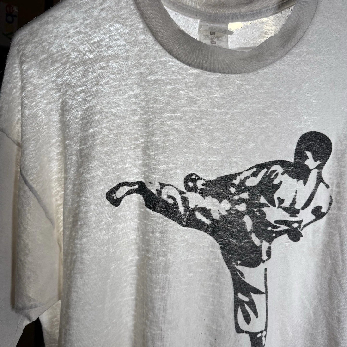VTG Burnout Fruit of the Loom Best T-Shirt Men's XL White Short Sleeve Karate Unisex T-shirt, Sweatshirt, Hoodie, Long Sleeve Tee - T-Shirt, Sweatshirt, Hoodie