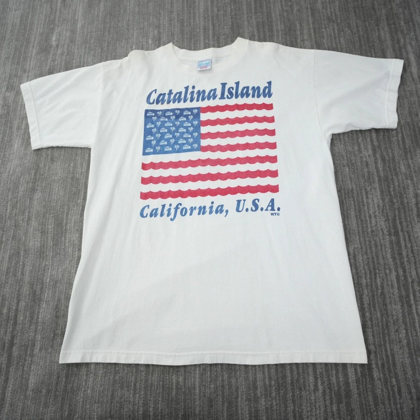 Catalina Island T Shirt Men Vintage Made In USA West Trend White Flag Cali XL Unisex T-shirt, Sweatshirt, Hoodie, Long Sleeve Tee - T-Shirt, Sweatshirt, Hoodie
