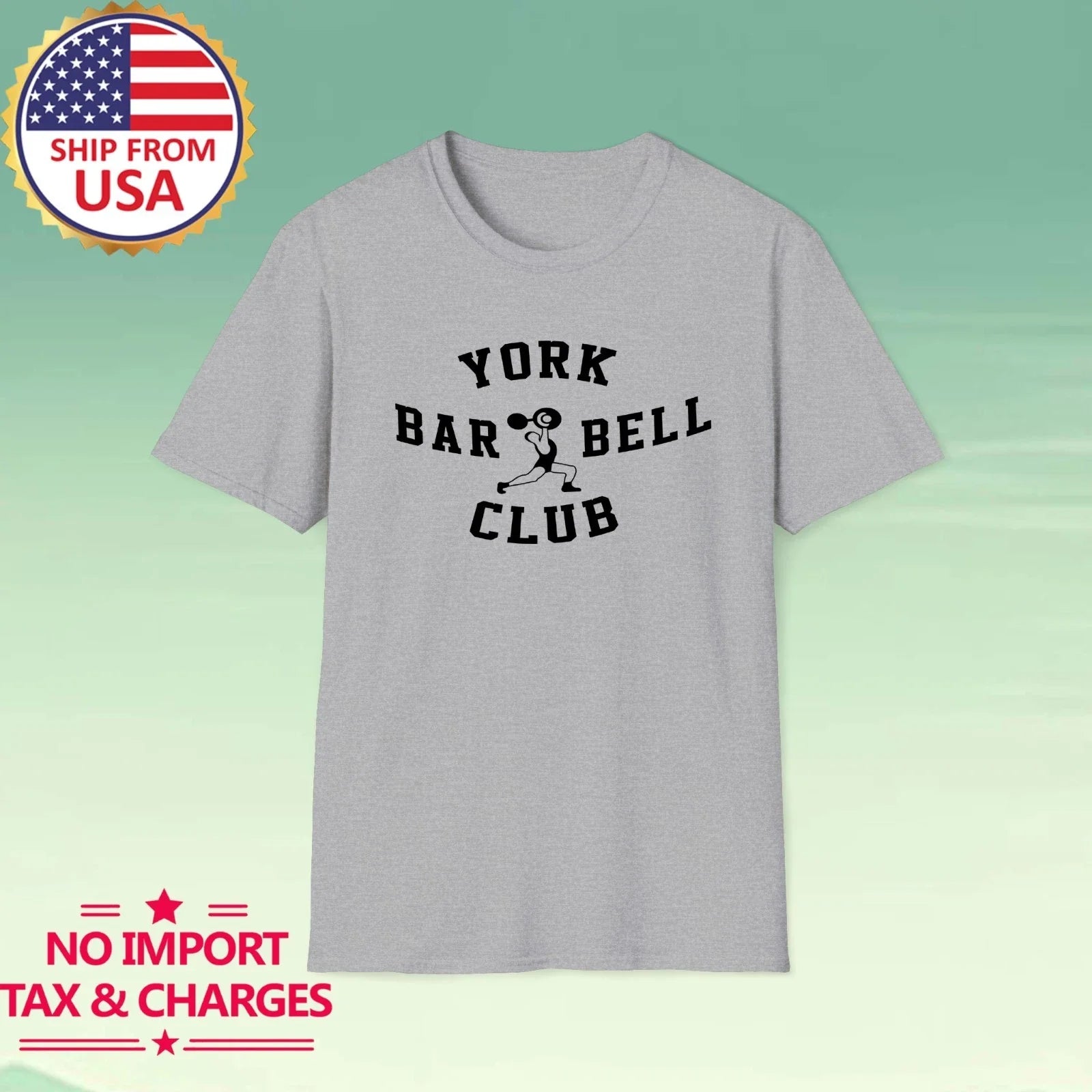 York Barbell Club Men's Grey Size S-5XL Unisex T-shirt, Sweatshirt, Hoodie, Long Sleeve Tee - T-Shirt, Sweatshirt, Hoodie